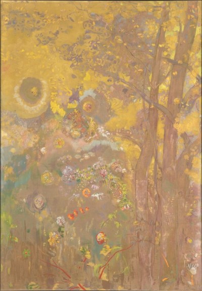 Odilon Redon, Arbres sur un fond jaune, 1901