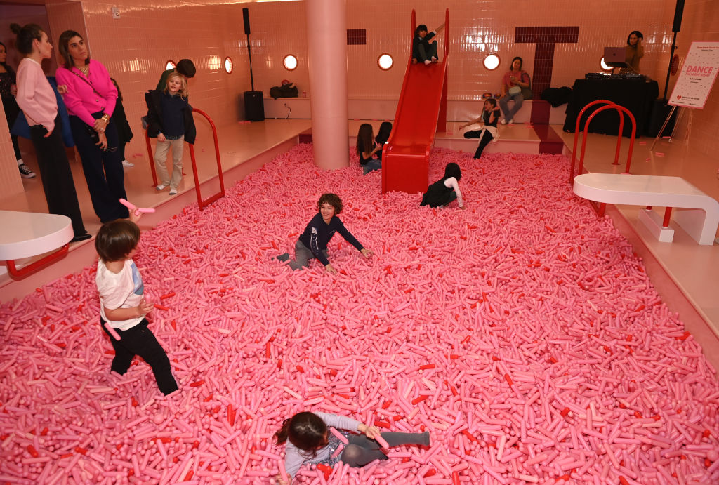 NEW YORK, NEW YORK - FEBRUARY 06: The young guests enjoy activities during the God's Love We Deliver Young Hearts Friends Fest: Valentine's Party at the Museum of Ice Cream on February 06, 2024 in New York City. (Photo by Dave Kotinsky/Getty Images for God's Love We Deliver)