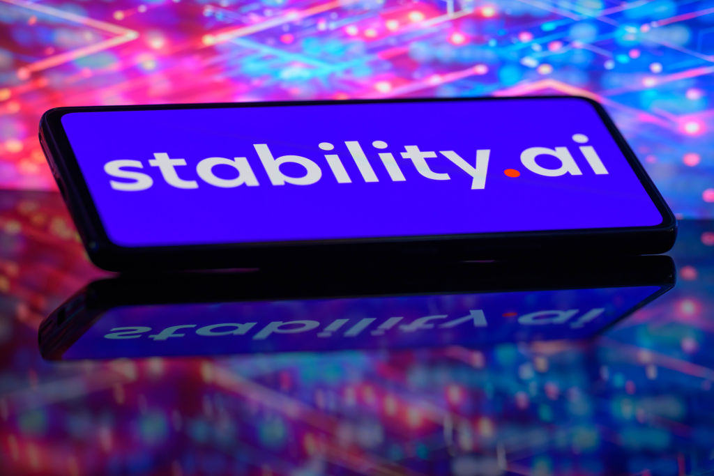 The Stability logo is being displayed on a smartphone in this photo illustration in Brussels, Belgium, on June 10, 2024. (Photo Illustration by Jonathan Raa/NurPhoto via Getty Images)