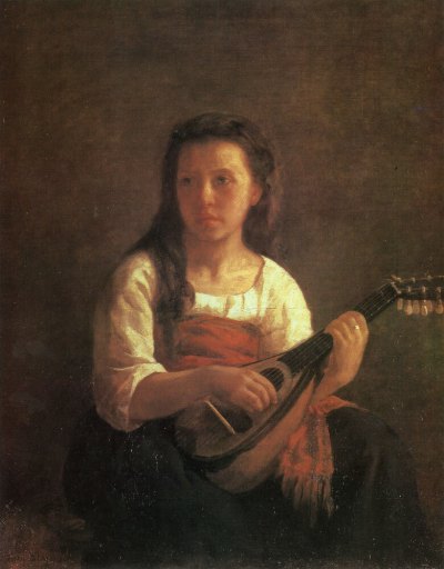 Mary Cassatt, Mandolin Player, 1868