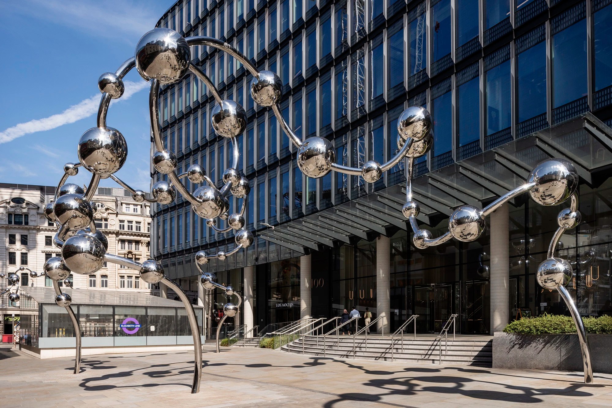 Yayoi Kusama, Infinite Accumulation, 2024. Located at London's Liverpool Street station on the Elizabeth Line and unveiled on August 7, 2024. Commissioned as part of The Crossrail Art Programme, 2017